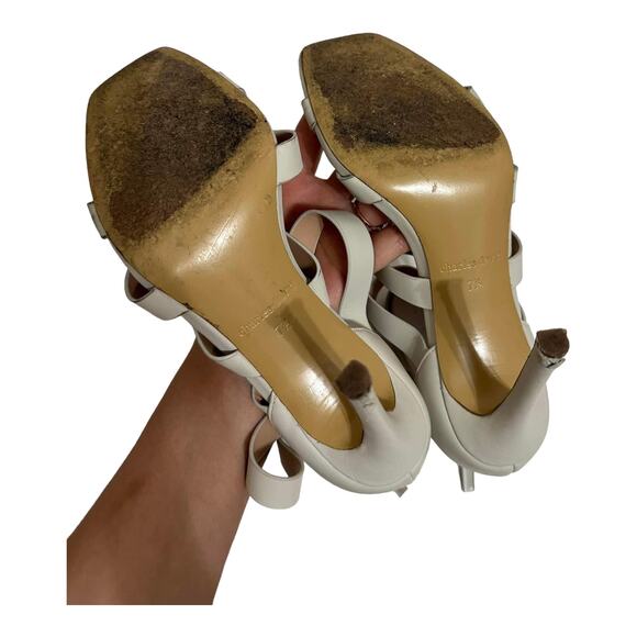 Charles David Velma White Caged Leather Strappy Heels Sandals Size‎ 7.5 - Picture 7 of 8